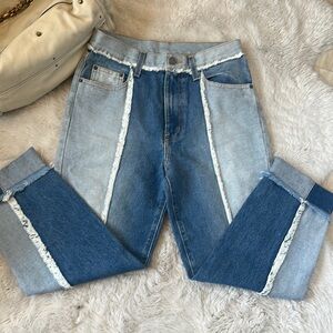NWOT Carmar Blue Ankle Cropped Jeans with Distressed Details
